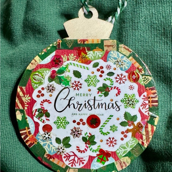 2 New 4x4” Handmade Wooden Rustic Decoupage Christmas Tree Ornaments $26 - Picture 7 of 11